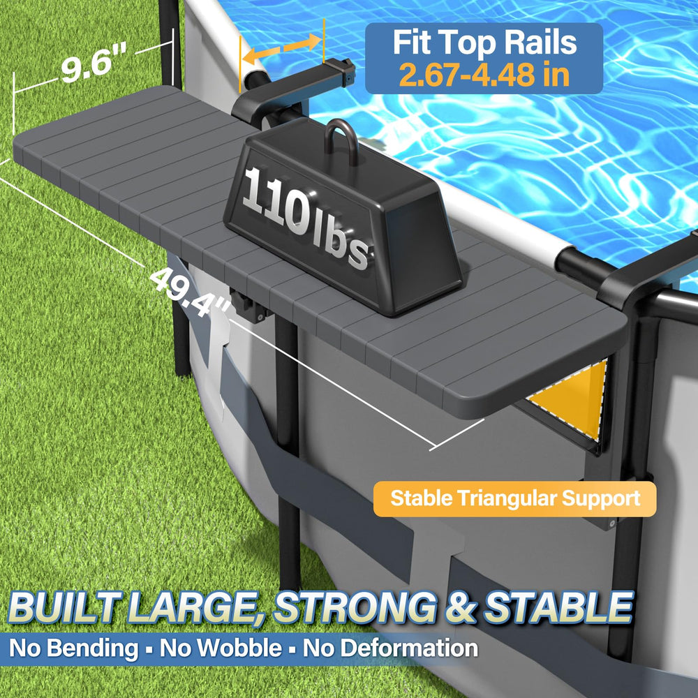 BoYata pool bar triangular support detail showing reinforced stability