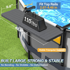BoYata pool bar triangular support detail showing reinforced stability
