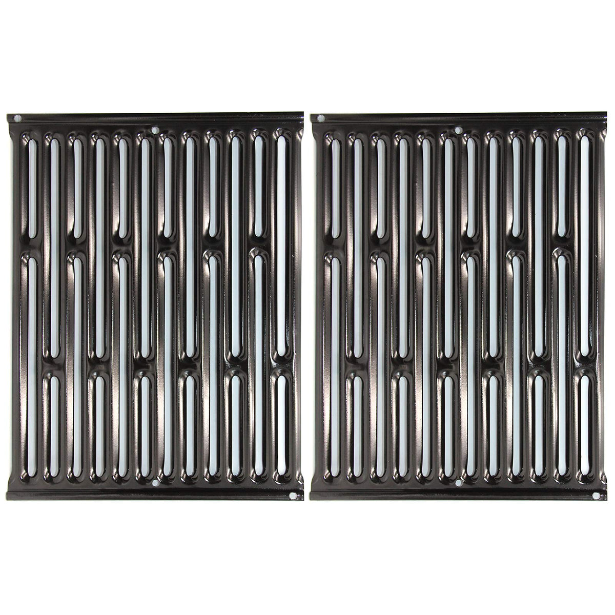BoyoTec 7523 front view showing two porcelain-enameled grates and fit