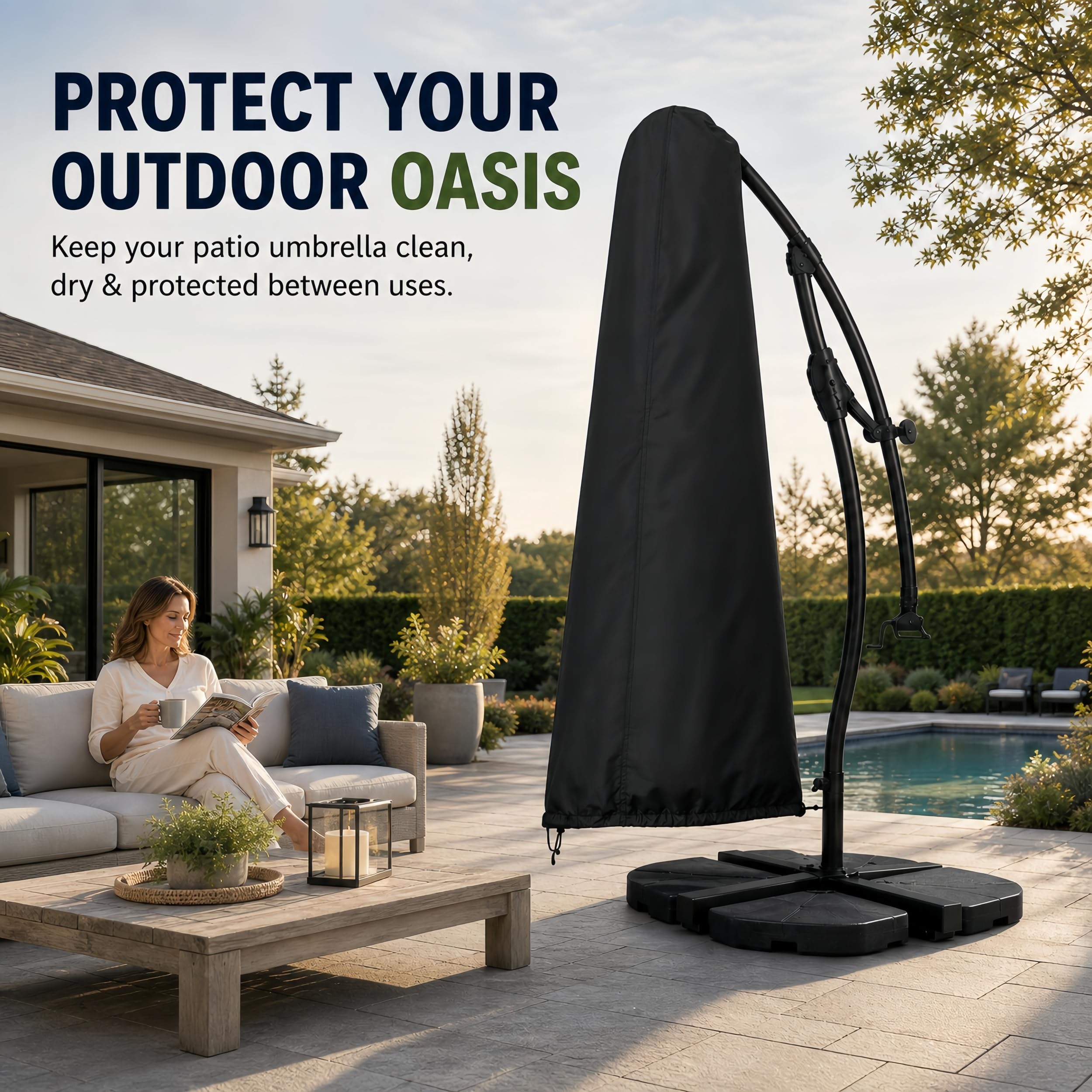 boyspringg patio setting with cover protecting outdoor furniture