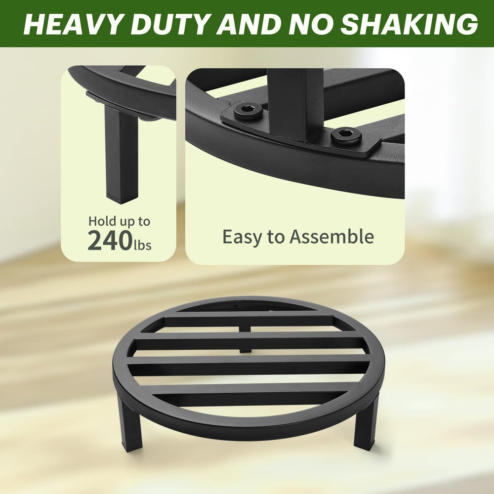 bozopion plant stand next to common pot for size comparison and fit guidance