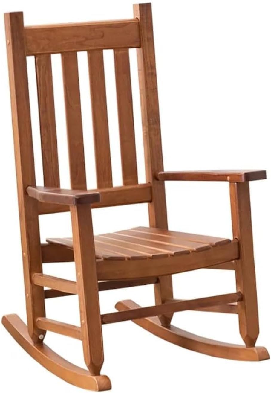 BplusZ front view of wooden rocker showing stable frame and classic design benefit