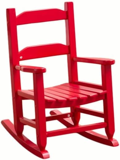 BplusZ red rocking chair front view showing sturdy design benefit