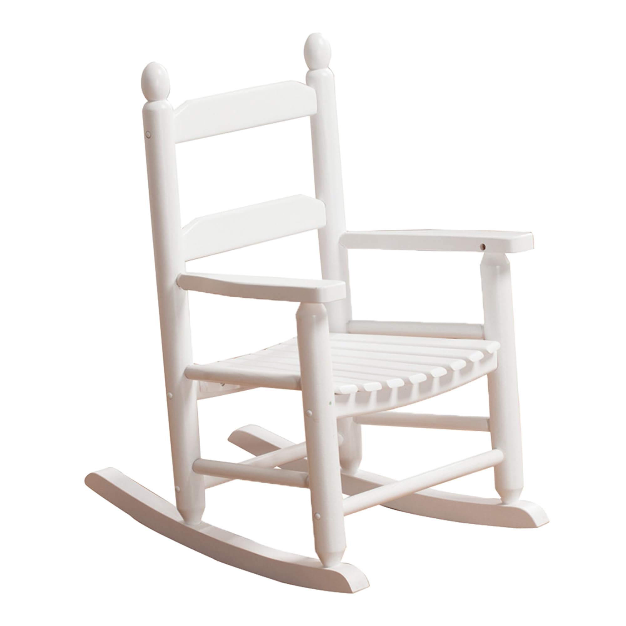 BplusZ rocking chair front view showing white finish and stable design benefit: clear visual of size