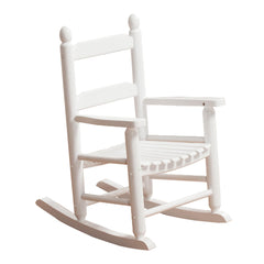 BplusZ rocking chair front view showing white finish and stable design benefit: clear visual of size