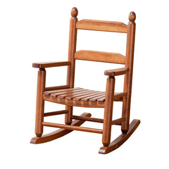 BplusZ wooden rocking chair front view showing sturdy frame and classic look