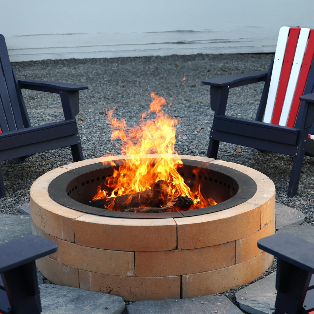 BPS size comparison beside chair to show scale and generous burning area
