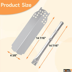 BQMAX burner tube detail highlights flame ports for consistent flame spread