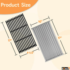 BQMAX stainless-steel emitter plate detail illustrating corrosion resistance and even heat