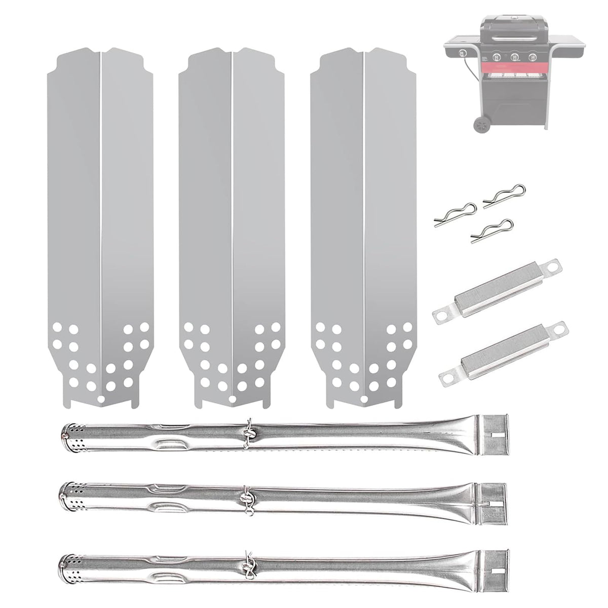 BQMAX front packaging of Charbroil replacement kit showing contents and fit benefits