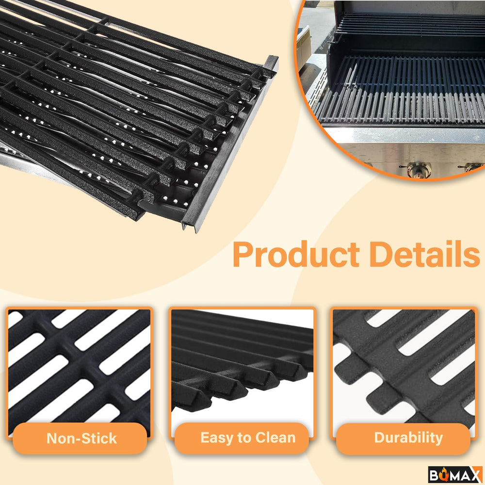 BQMAX grates on grill with food showing better sear and fewer flare-ups