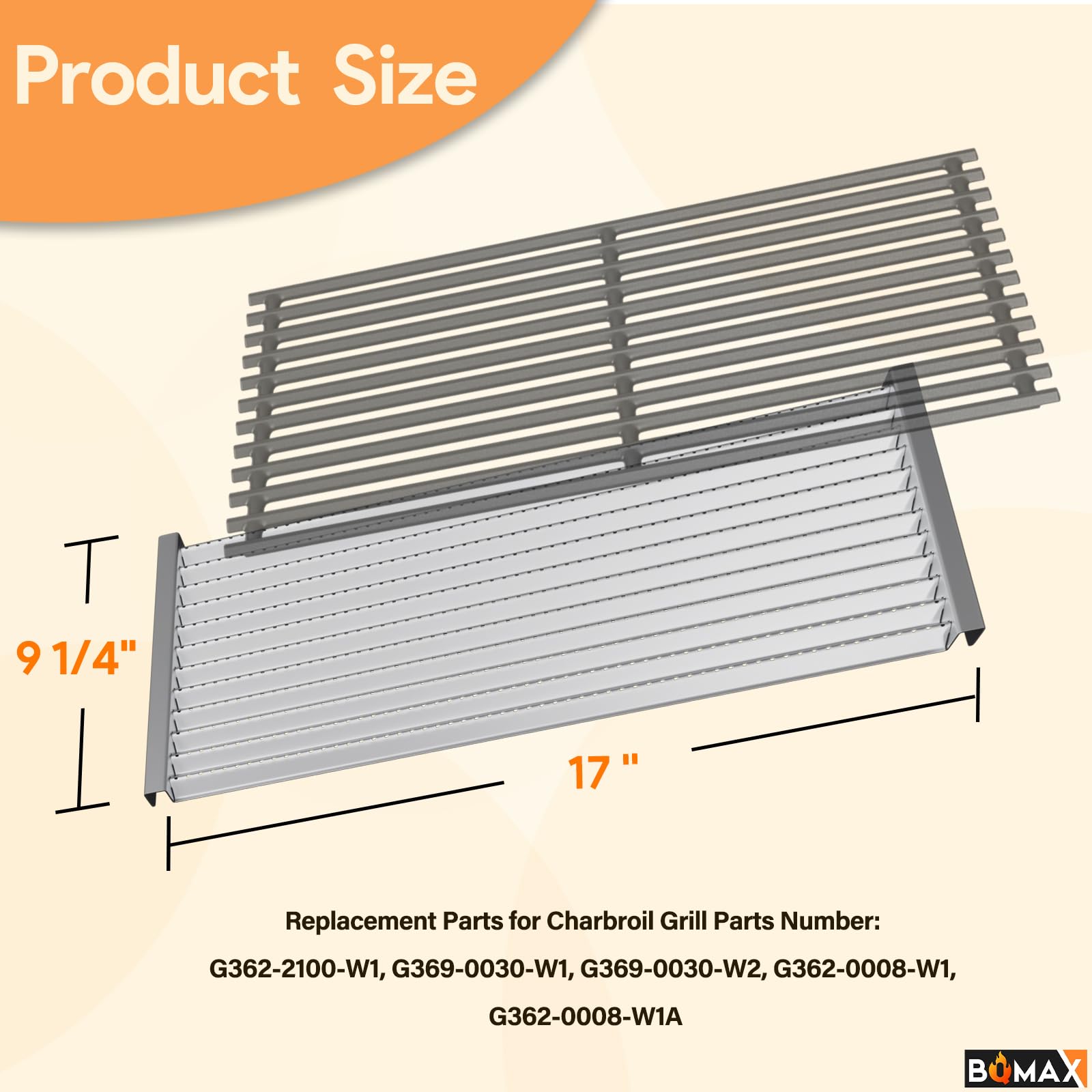 BQMAX emitter plate installed in Charbroil grill improving even heat distribution