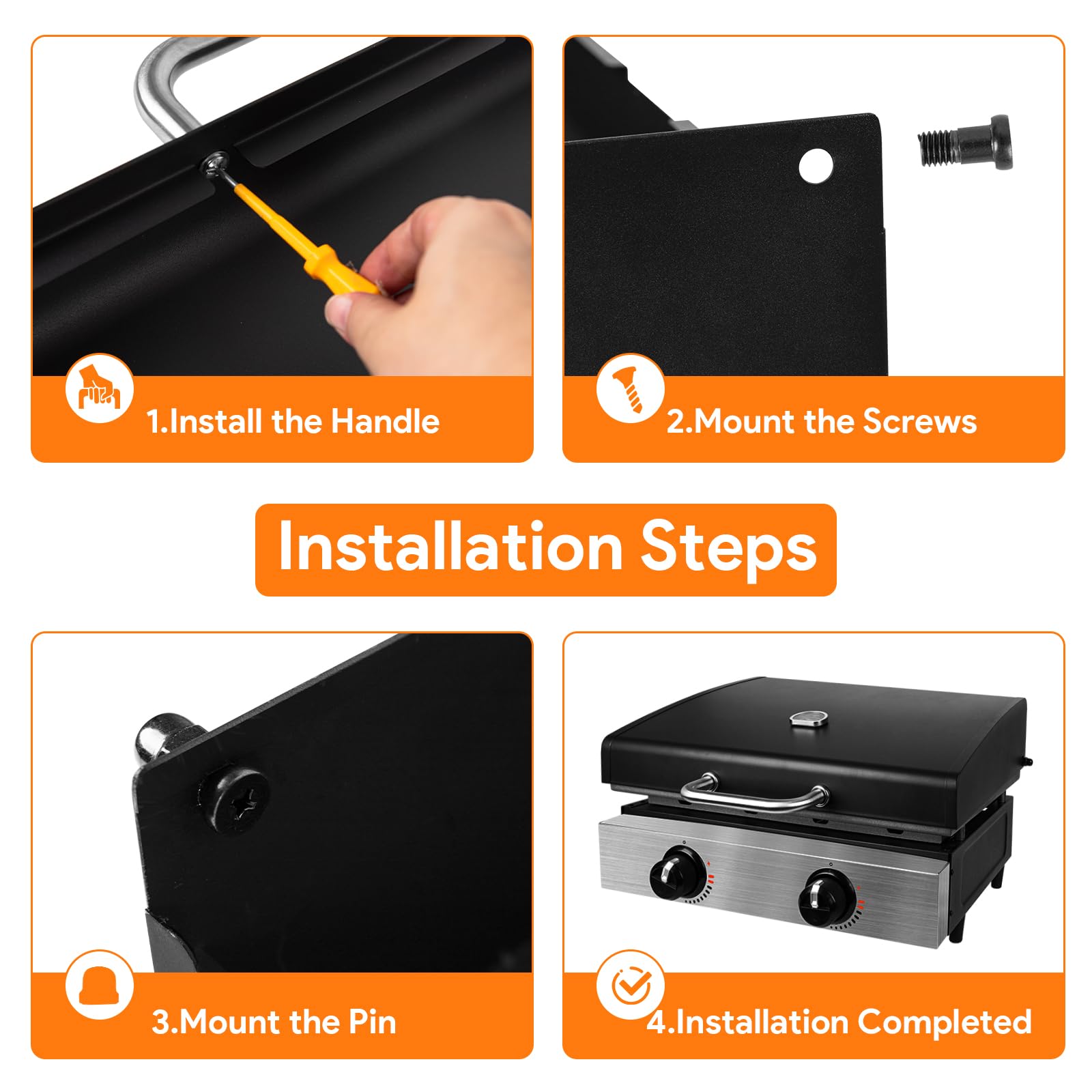 BQMAX lid close-up aligned with griddle temperature gauge for accurate cooking control
