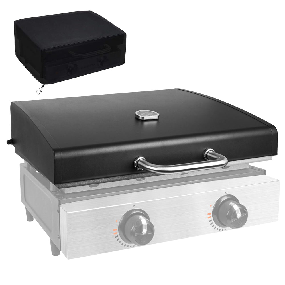 BQMAX metal lid front view showing fit and durable construction for better heat retention