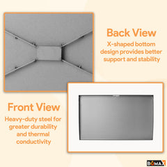 BQMAX underside X-shaped support demonstrating improved rigidity and safer cooking