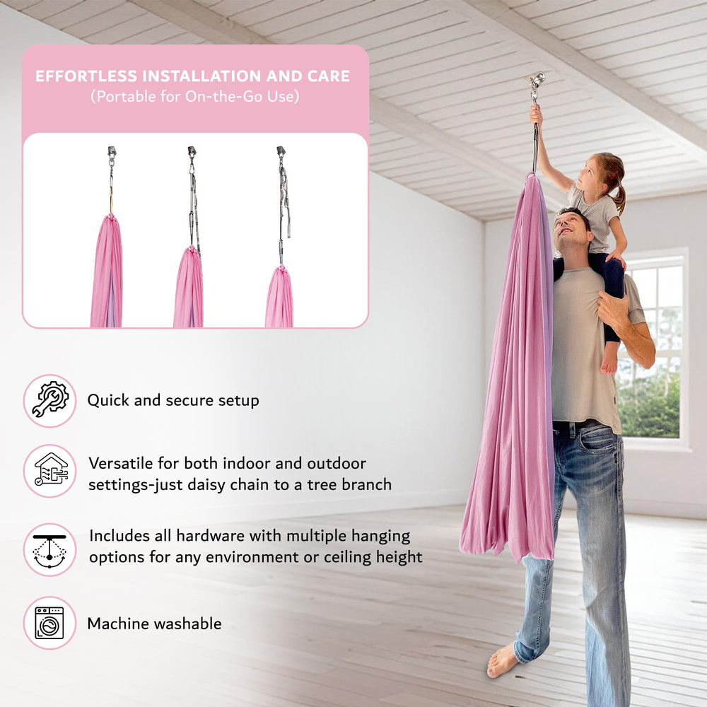 Bradoro swing hung on patio illustrating outdoor versatility and relaxation