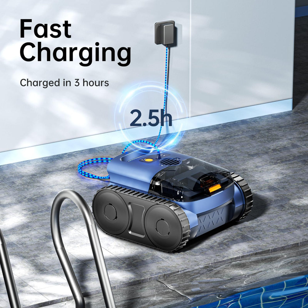 brand lifestyle poolside cleaning scene showing cordless convenience