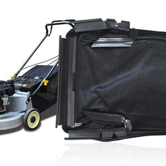 Braveboy bag installed on Husqvarna mower demonstrating ready-to-use convenience