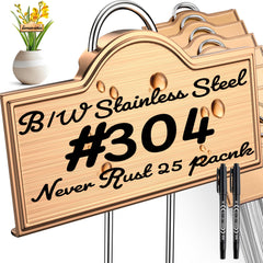 bravex front view of 25-pack metal garden labels shows organized set and immediate benefit