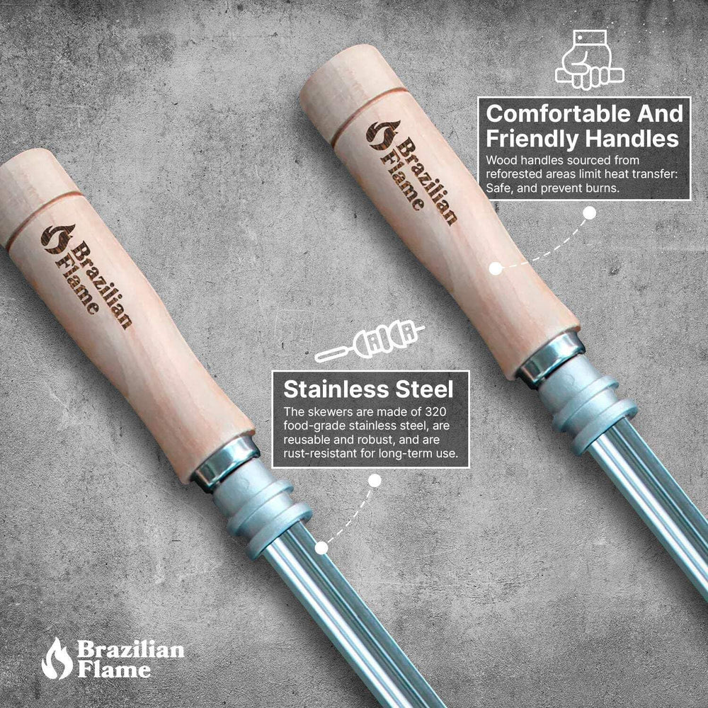 Brazilian Flame skewers arranged in dishwasher signaling easy cleanup advantage