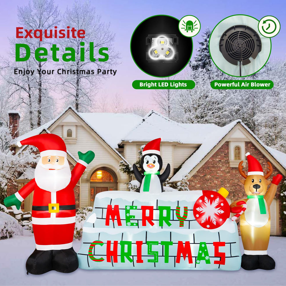 BRDJade Merry Christmas banner with integrated LEDs providing clear night visibility