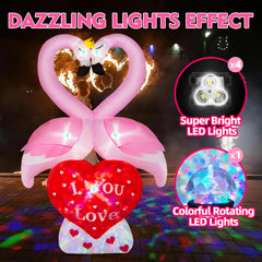 BRDJade close-up of rotating LED heart lights, colorful evening impact