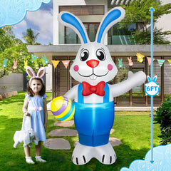 BRDJade blower attached to bunny with zipper open for quick inflation