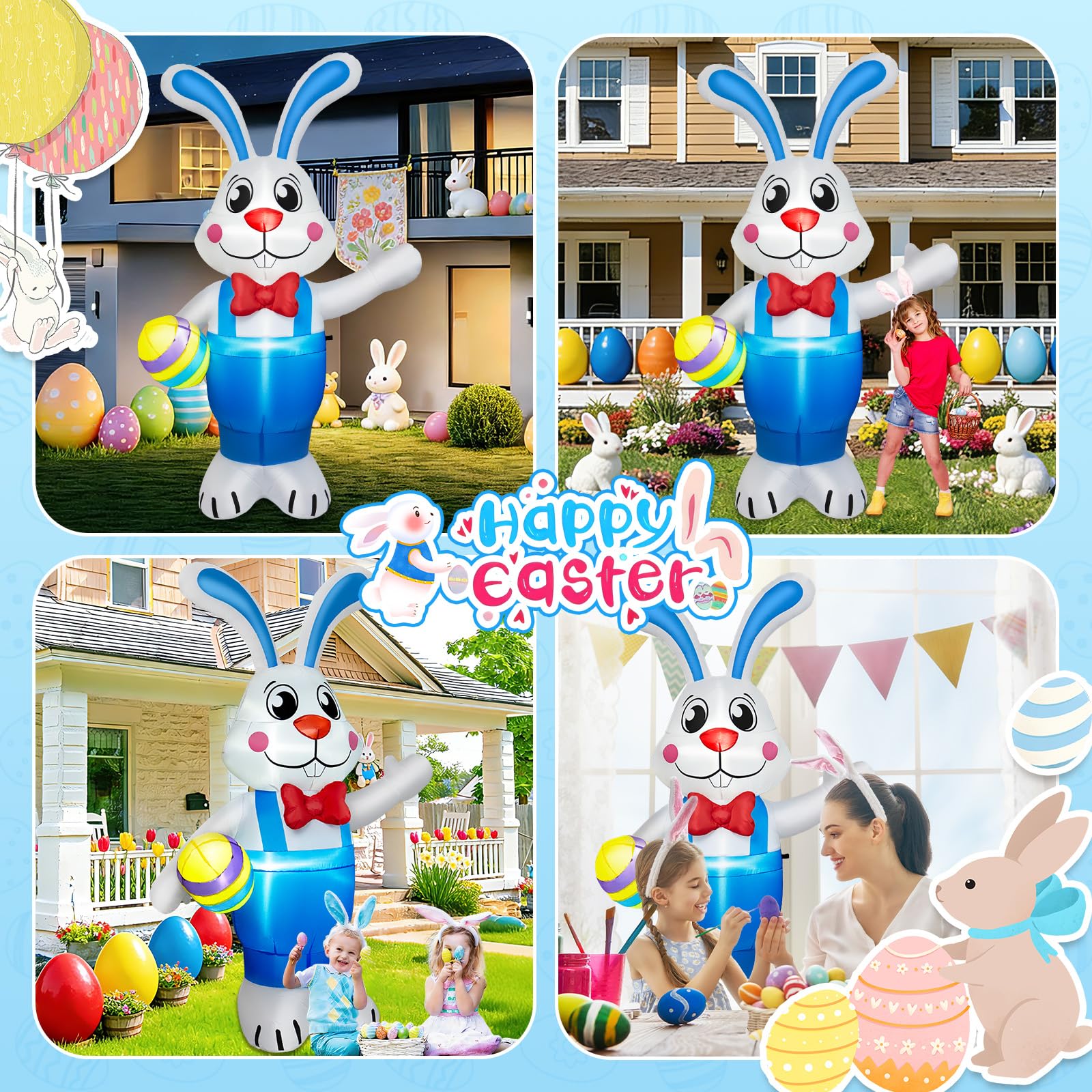 BRDJade bunny staged in garden to enhance outdoor holiday atmosphere