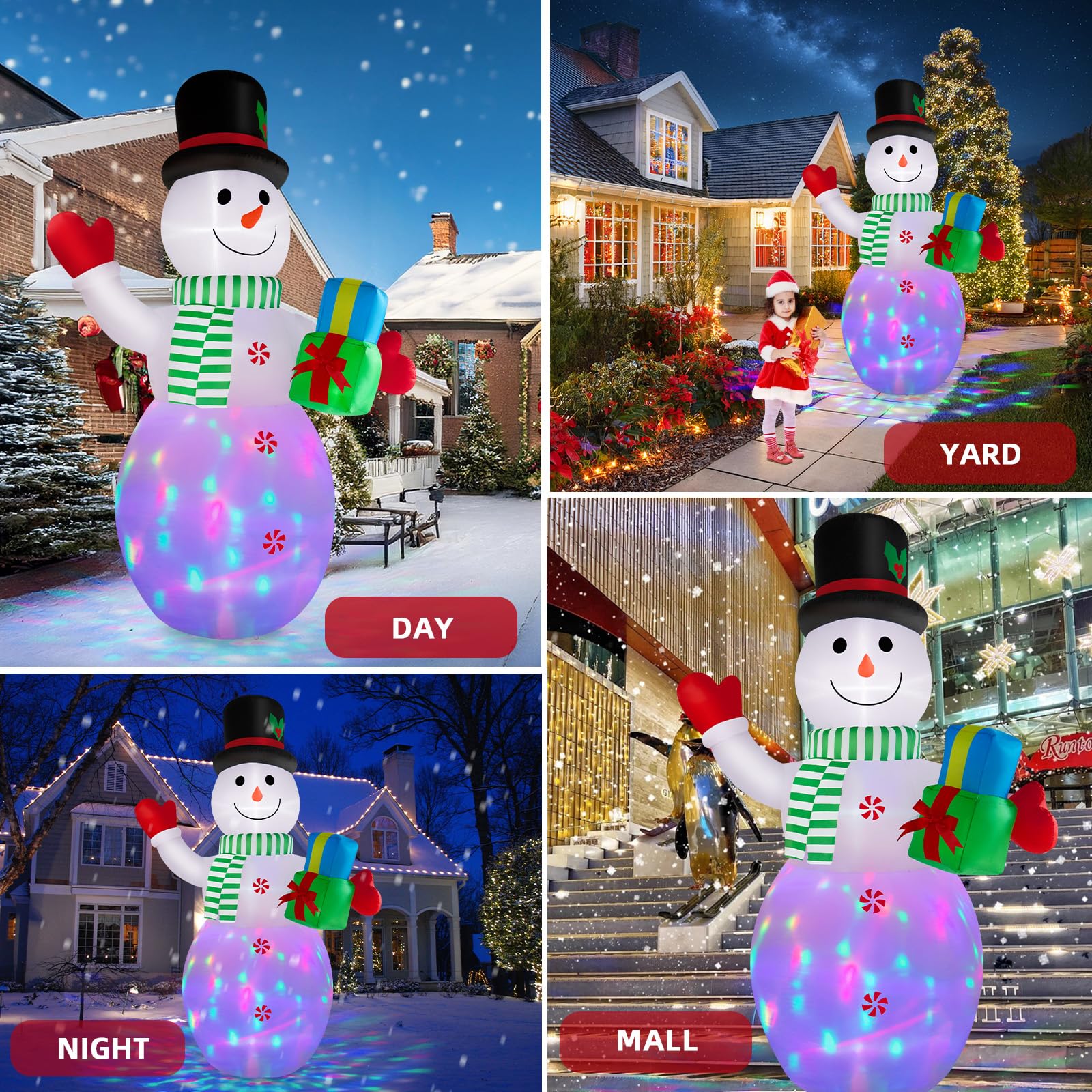 BRDJade family posing with inflatable snowman creating memorable photos
