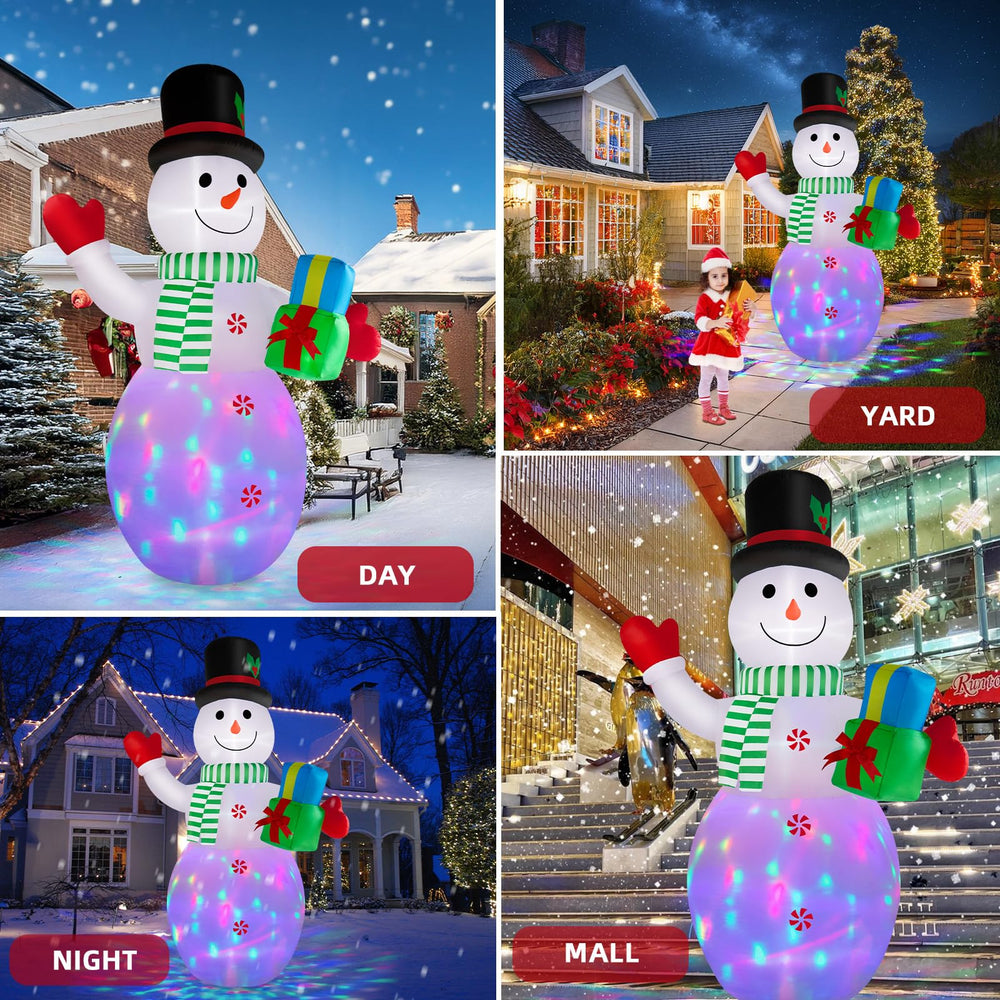 BRDJade family posing with inflatable snowman creating memorable photos