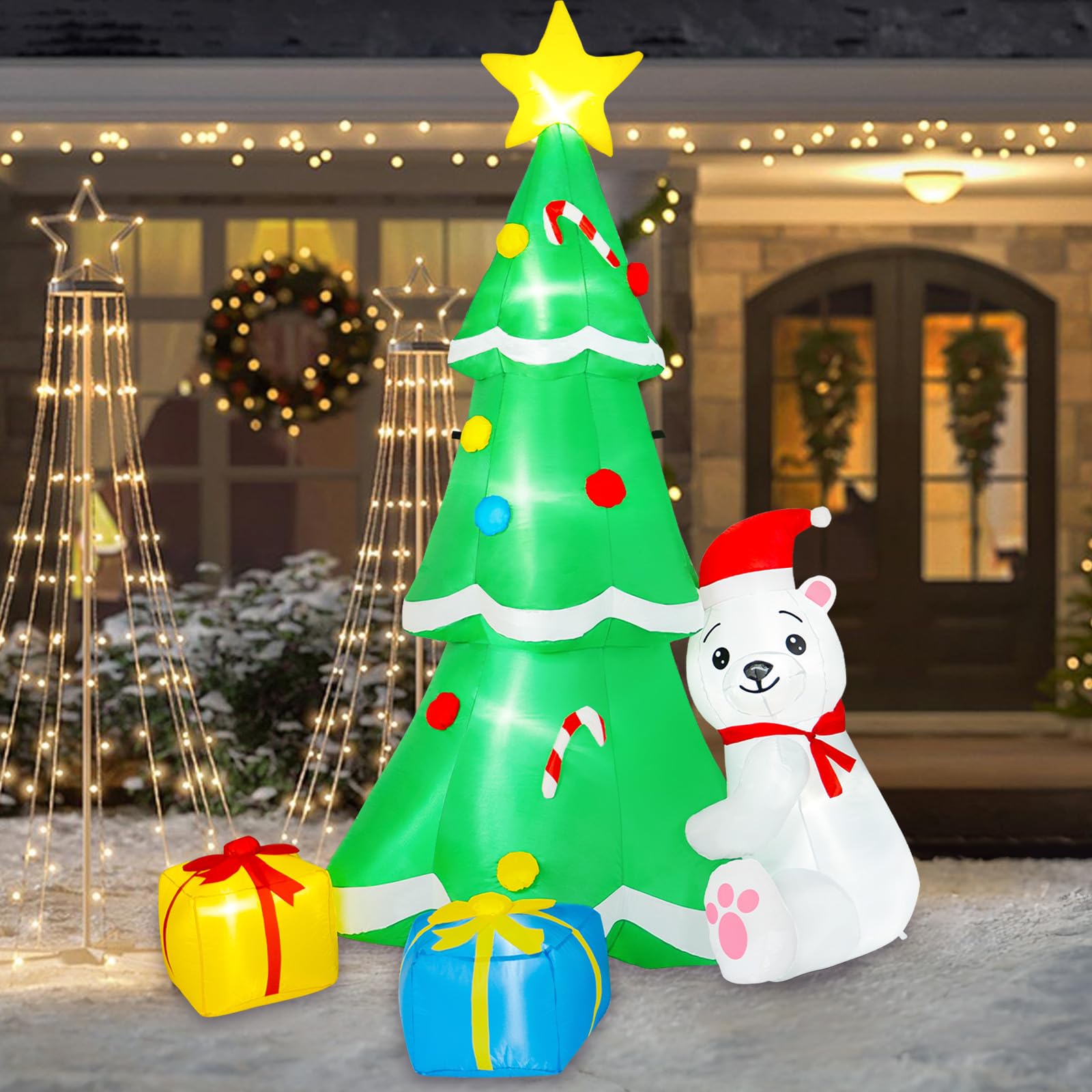 BRDJade front view of inflatable polar bear creates instant curb appeal