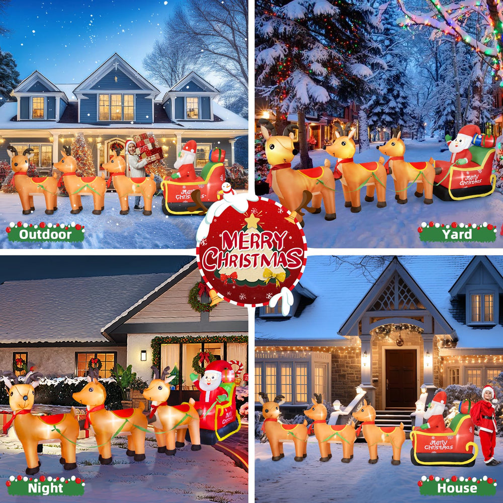 BRDJade lawn scene with inflatable creating festive outdoor holiday atmosphere