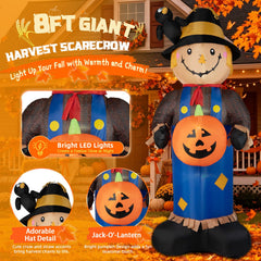 BRDJade illuminated pumpkin and scarecrow glowing with bright LED lights for night visibility