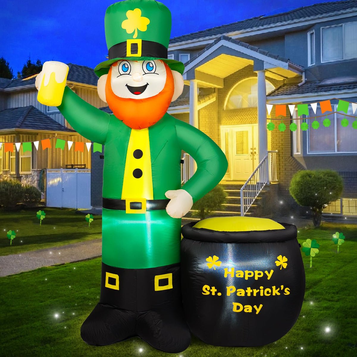 BRDJade leprechaun front view showing festive design and instant curb appeal