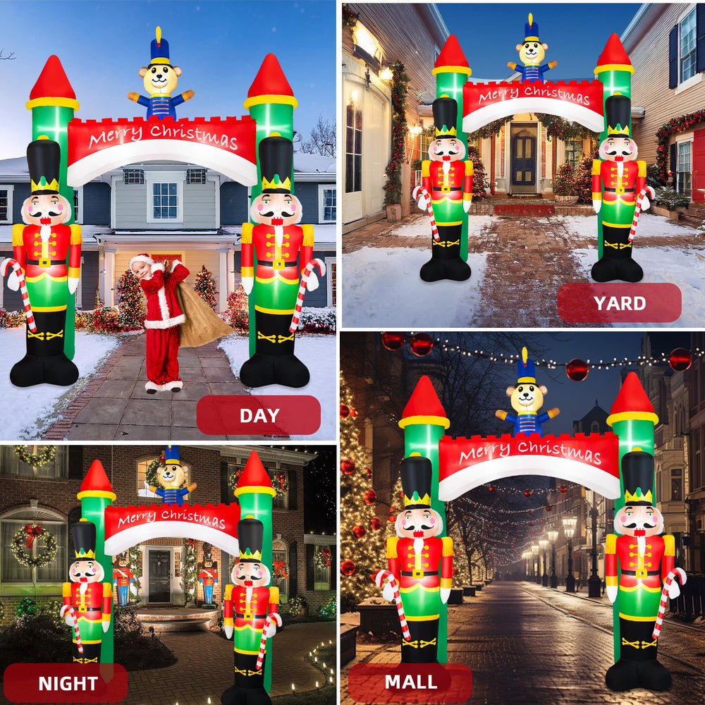BRDJade arch in front yard creates festive holiday entrance