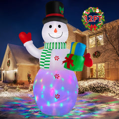 BRDJade rotating LED light glowing inside snowman for colorful evening show