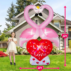 BRDJade side profile of paired swans and heart, elegant lawn focal point