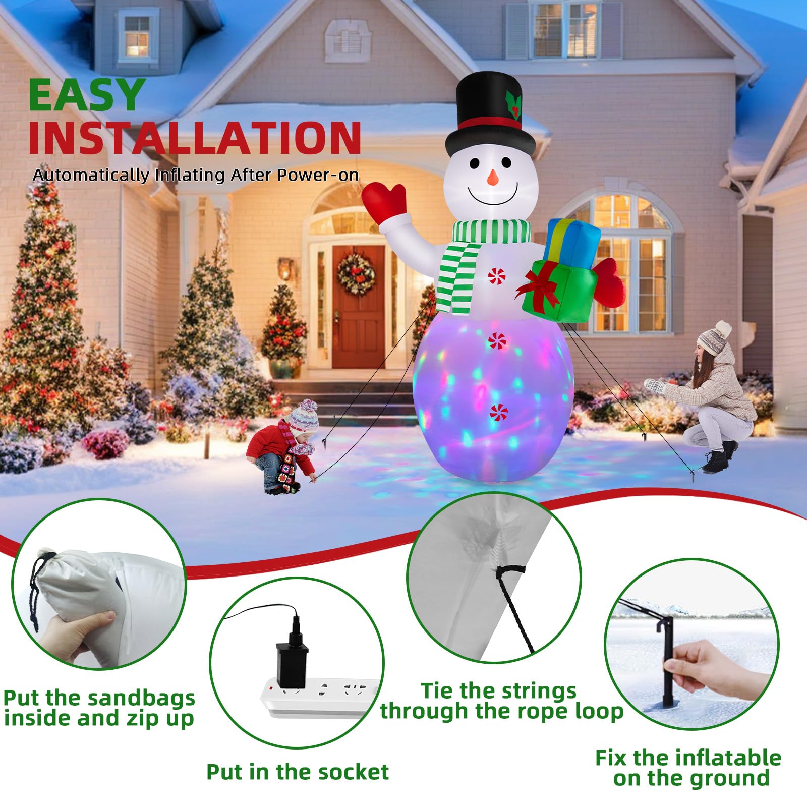 BRDJade side profile with snowman holding gift for playful decor appeal