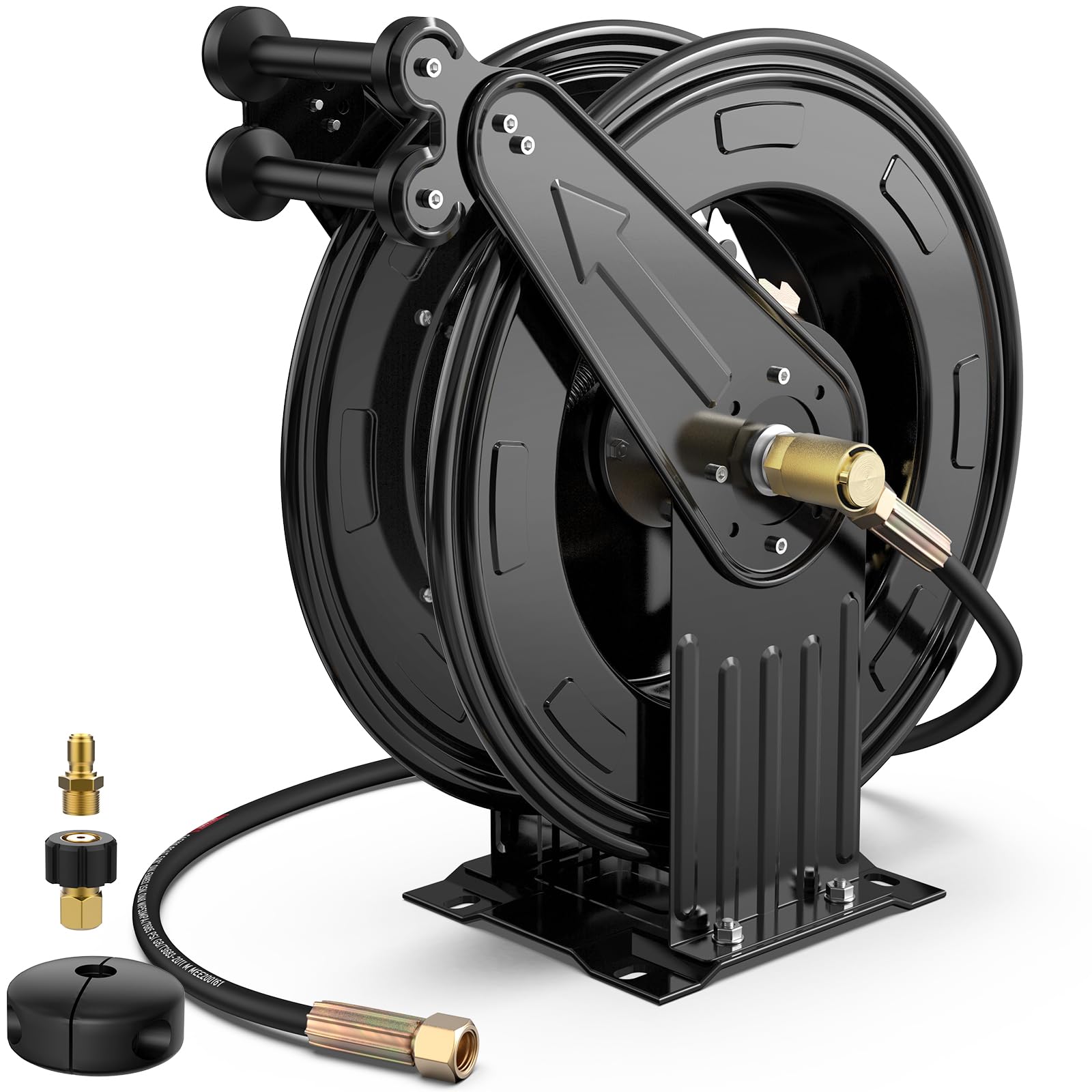 BreAro front view mounted showing tidy hose organization and durable finish