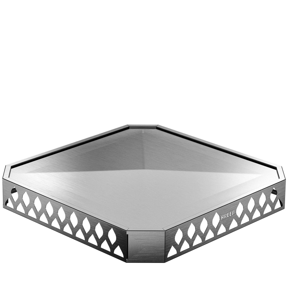 Breeo front view of Base X mat showing full deck protection and stability