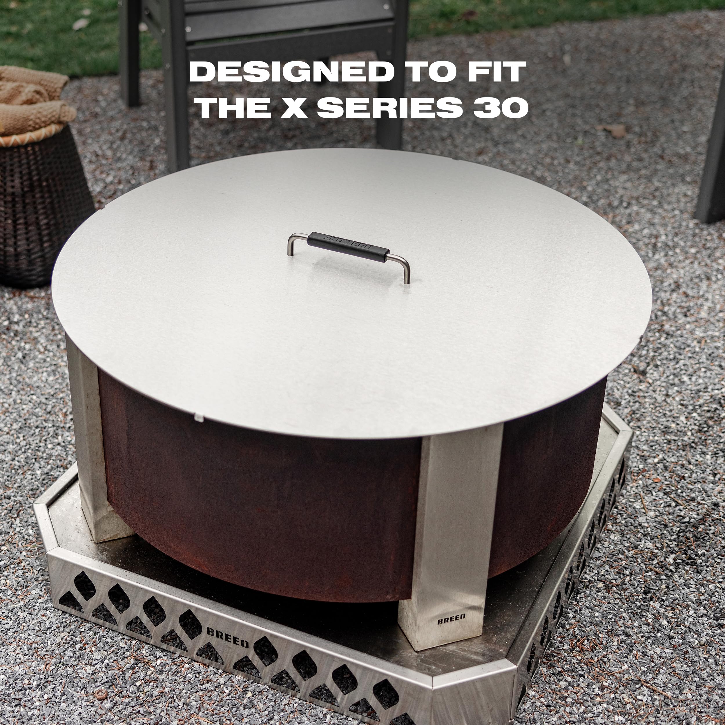 Breeo lid with tape measure showing 34.8-inch size and fit verification benefit
