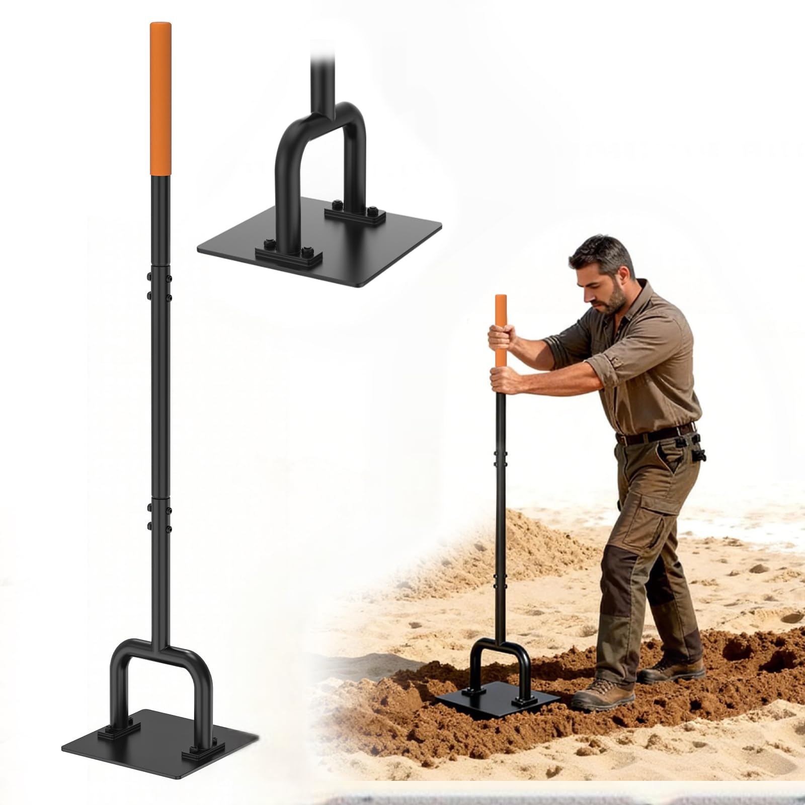 BreeRainz tamper front view showing sturdy steel head and balanced design for durability