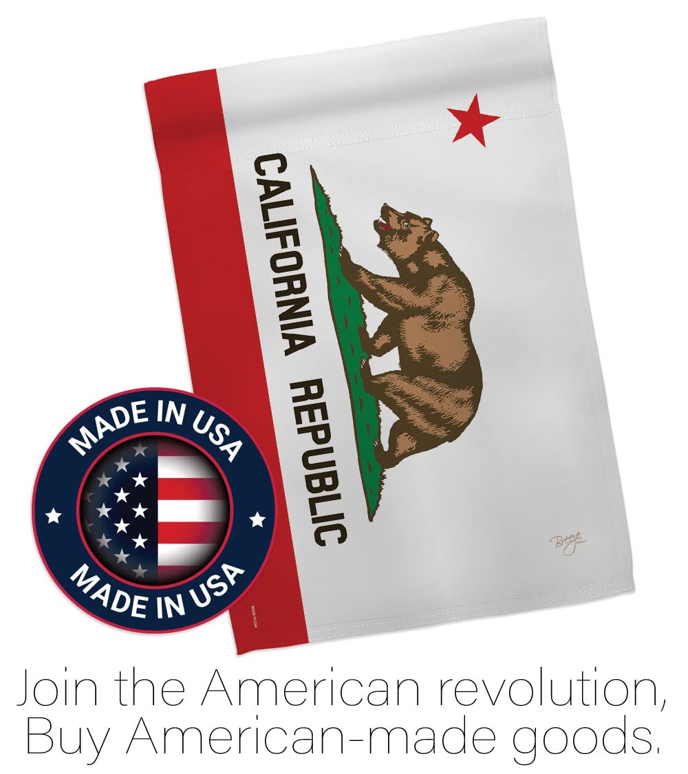 Breeze Decor flag shown readable from the side confirming double-sided print benefit