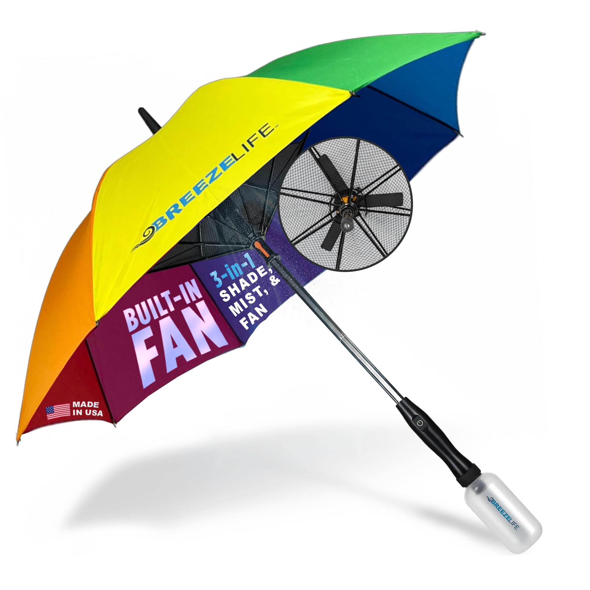 Breeze Life front open canopy showing rainbow shade and sun protection benefit