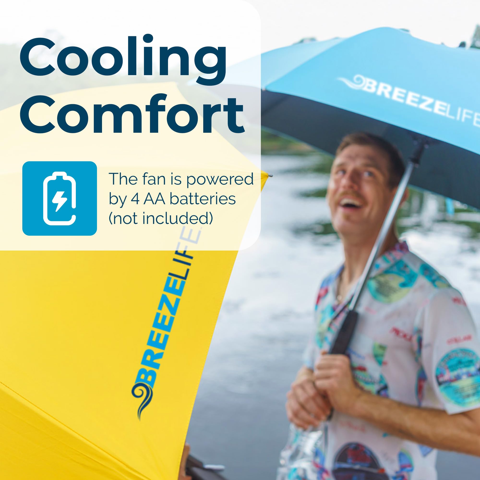 Breeze Life in use at festival portraying cooling comfort for outdoor events
