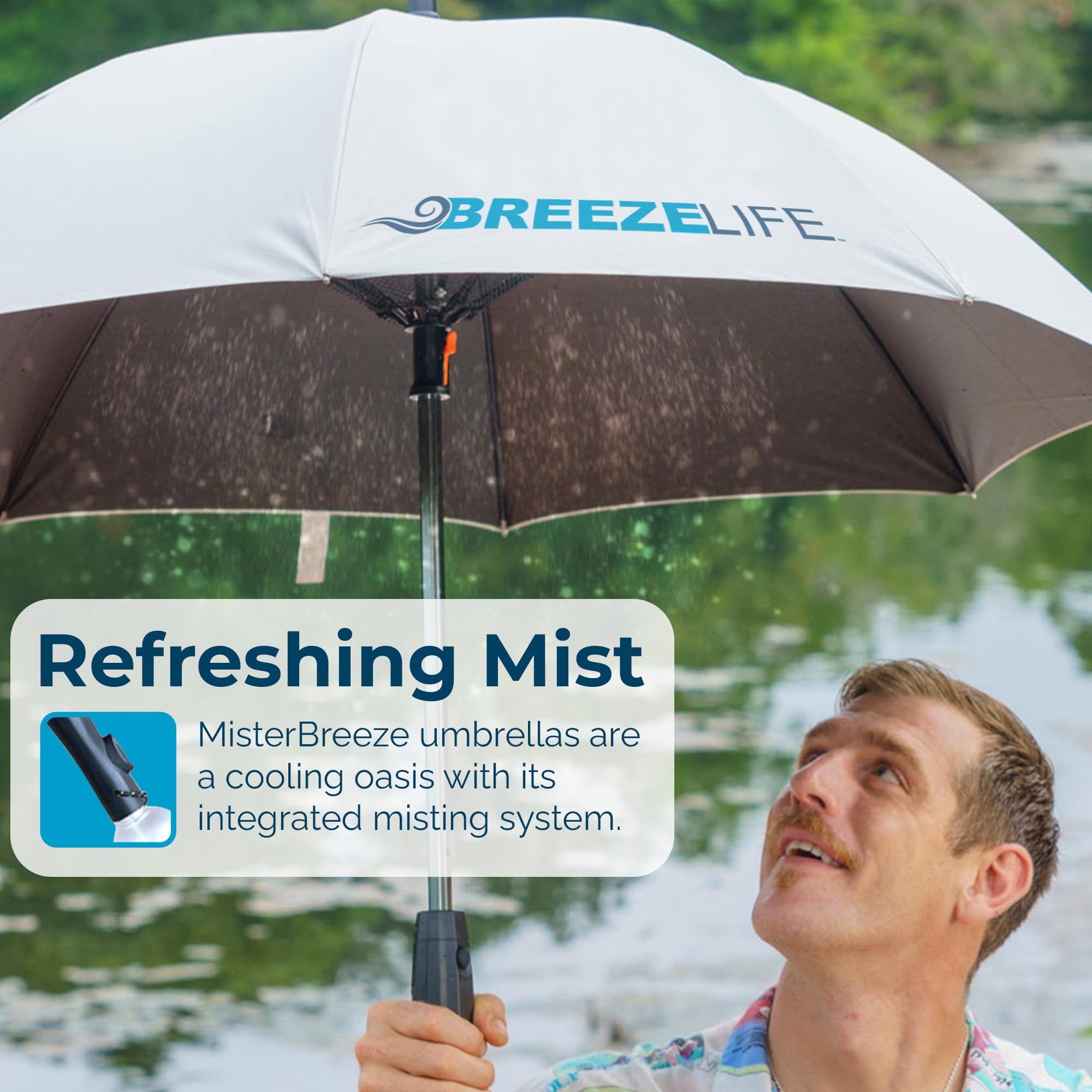 Breeze Life beside beach towel displaying size and practical coverage benefit