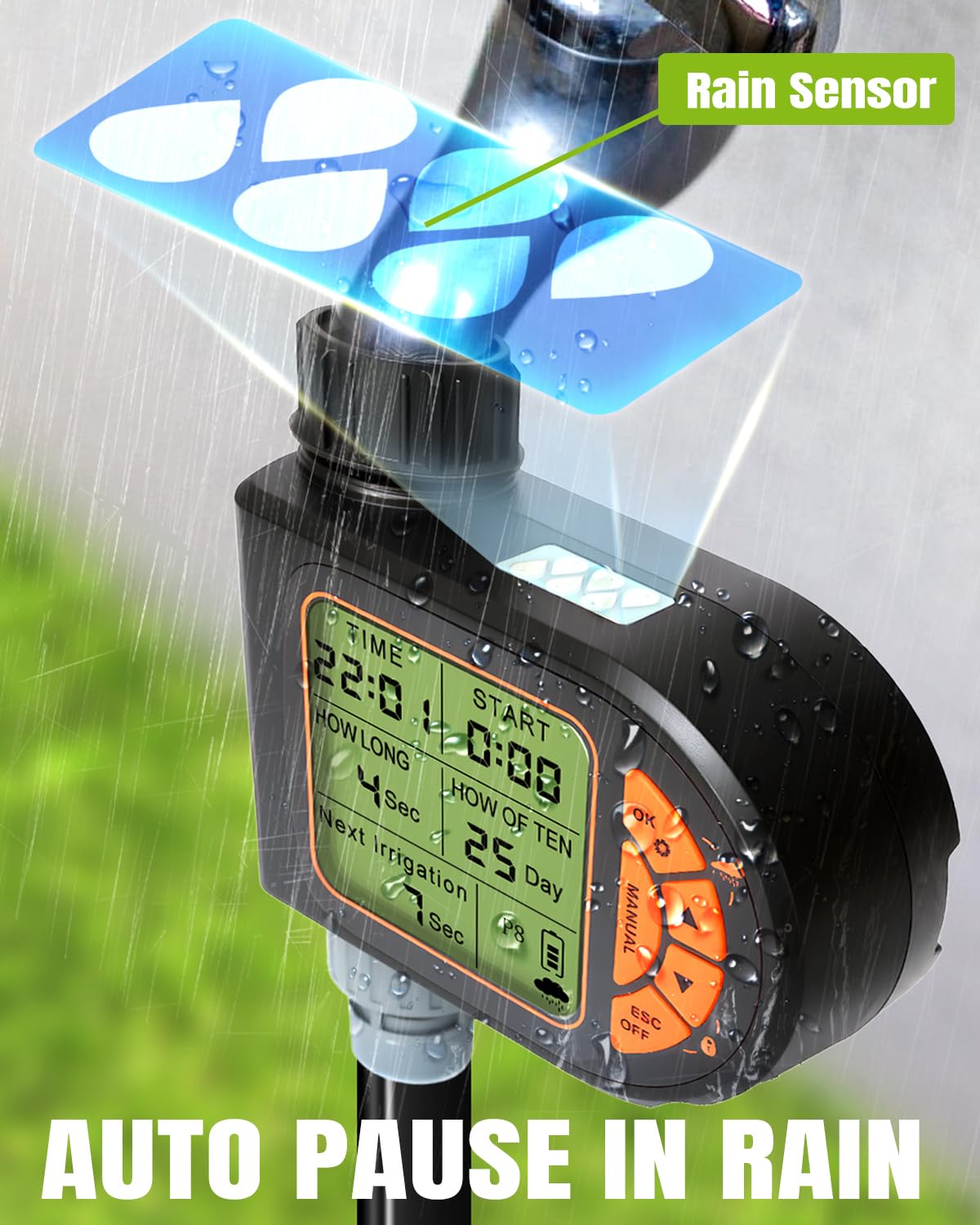 Breeze Touch adjustable dripper detail illustrating flow control benefit