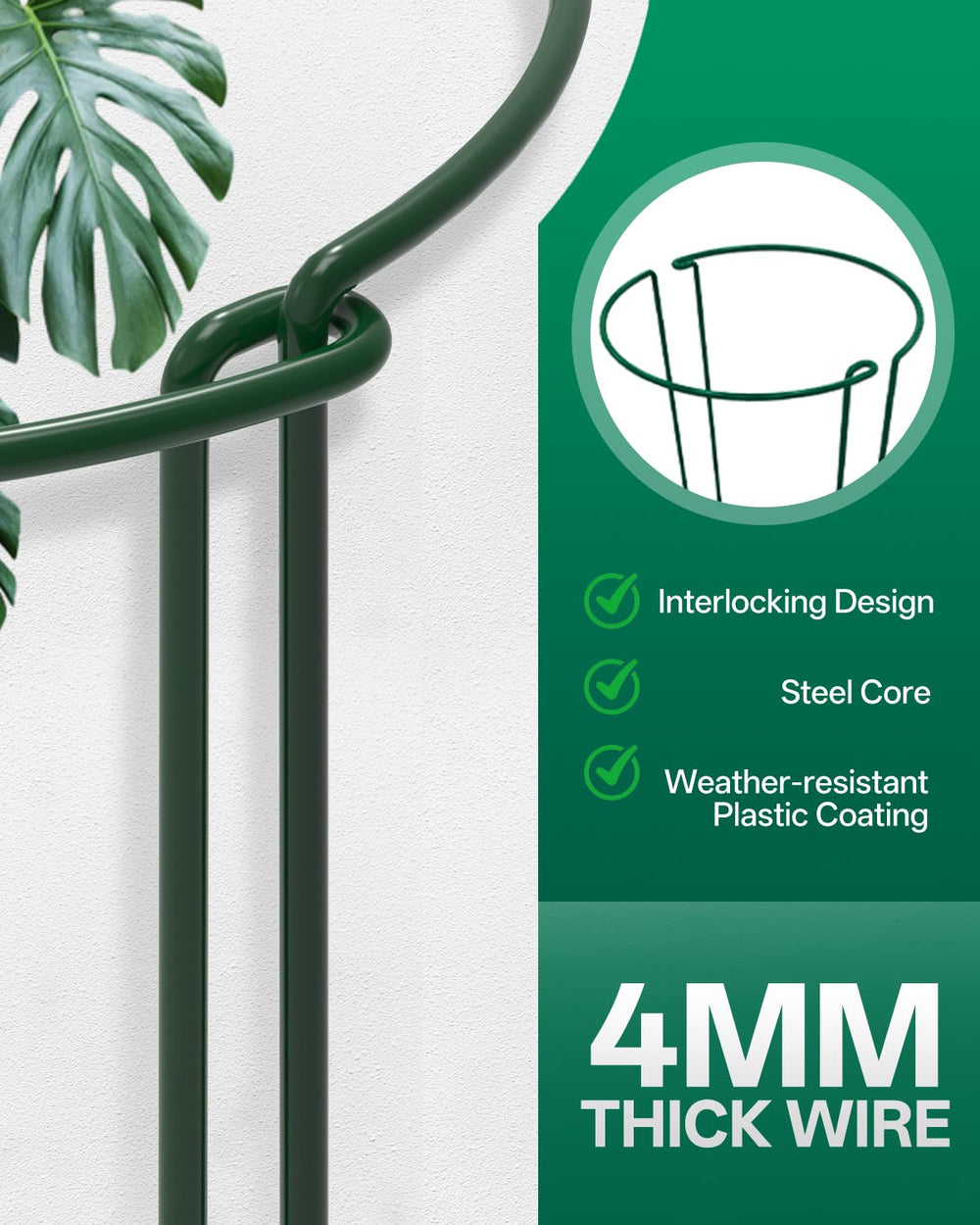 Breeze Touch close-up of stake curve and metal finish for secure plant support