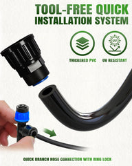 Breeze Touch assortment of emitters displayed to show adjustable watering options
