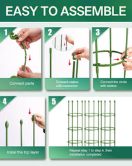 Breeze Touch full 59-inch cage in garden supporting tall tomato plant effectively